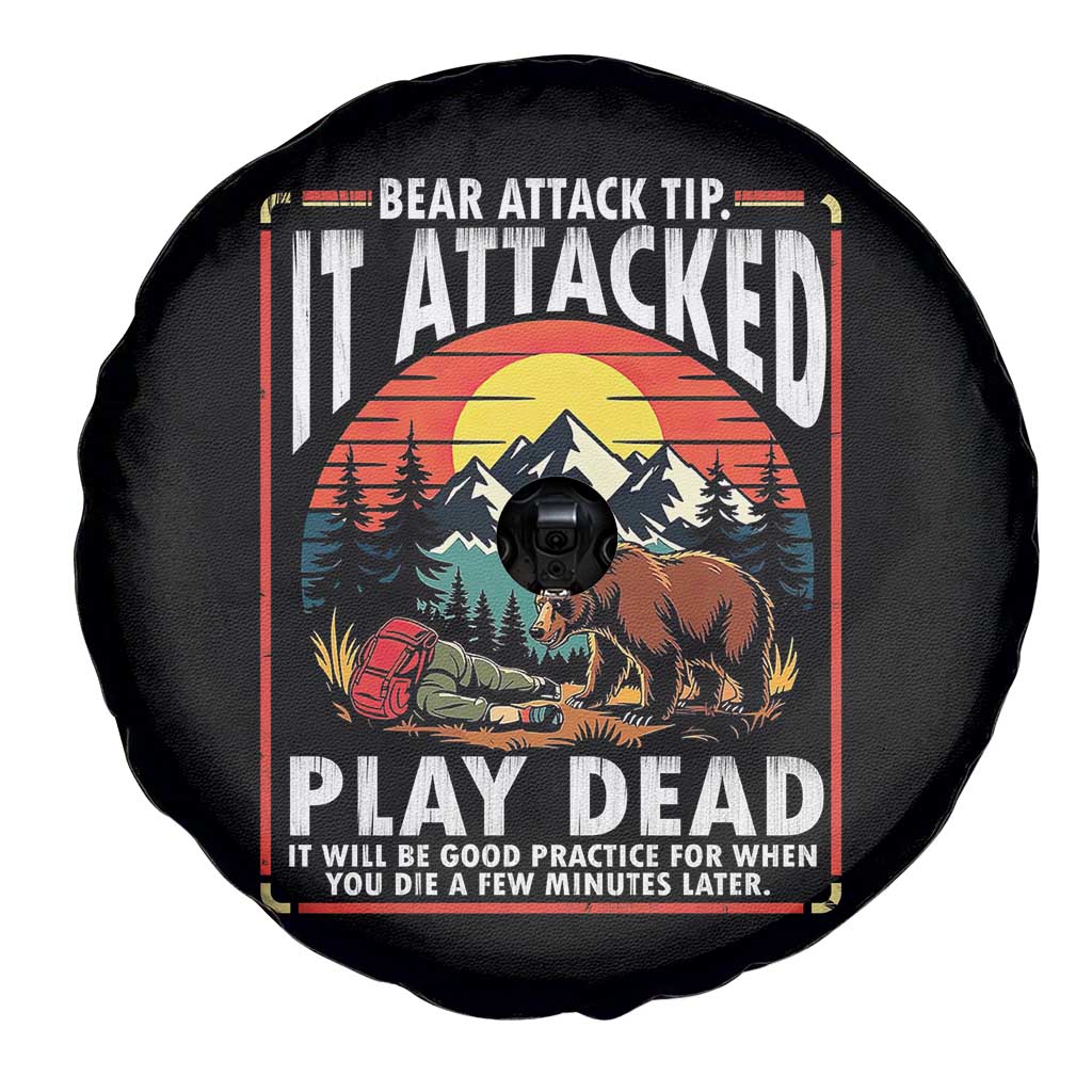 Funny Camping Hiking Sarcastic Spare Tire Cover Bear Attack Tip - Wonder Print Shop