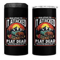 Funny Camping Hiking Sarcastic 4 in 1 Can Cooler Tumbler Bear Attack Tip - Wonder Print Shop