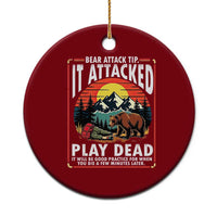 Funny Camping Hiking Sarcastic Ceramic Ornament Bear Attack Tip - Wonder Print Shop