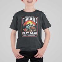 Funny Camping Hiking Sarcastic T Shirt For Kid Bear Attack Tip - Wonder Print Shop