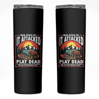 Funny Camping Hiking Sarcastic Skinny Tumbler Bear Attack Tip - Wonder Print Shop