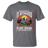 Funny Camping Hiking Sarcastic T Shirt Bear Attack Tip - Wonder Print Shop