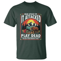 Funny Camping Hiking Sarcastic T Shirt Bear Attack Tip - Wonder Print Shop