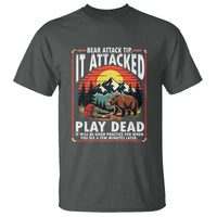 Funny Camping Hiking Sarcastic T Shirt Bear Attack Tip - Wonder Print Shop