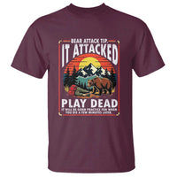 Funny Camping Hiking Sarcastic T Shirt Bear Attack Tip - Wonder Print Shop