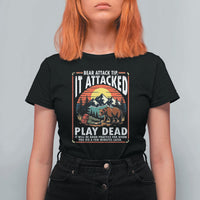 Funny Camping Hiking Sarcastic T Shirt For Women Bear Attack Tip - Wonder Print Shop