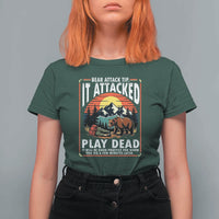 Funny Camping Hiking Sarcastic T Shirt For Women Bear Attack Tip - Wonder Print Shop
