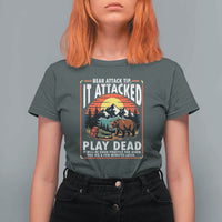 Funny Camping Hiking Sarcastic T Shirt For Women Bear Attack Tip - Wonder Print Shop