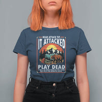 Funny Camping Hiking Sarcastic T Shirt For Women Bear Attack Tip - Wonder Print Shop