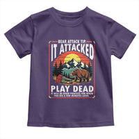 Funny Camping Hiking Sarcastic Toddler T Shirt Bear Attack Tip - Wonder Print Shop