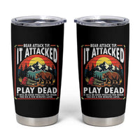 Funny Camping Hiking Sarcastic Tumbler Cup Bear Attack Tip - Wonder Print Shop
