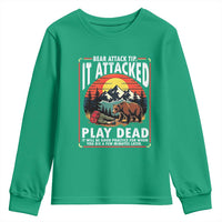 Funny Camping Hiking Sarcastic Youth Sweatshirt Bear Attack Tip - Wonder Print Shop