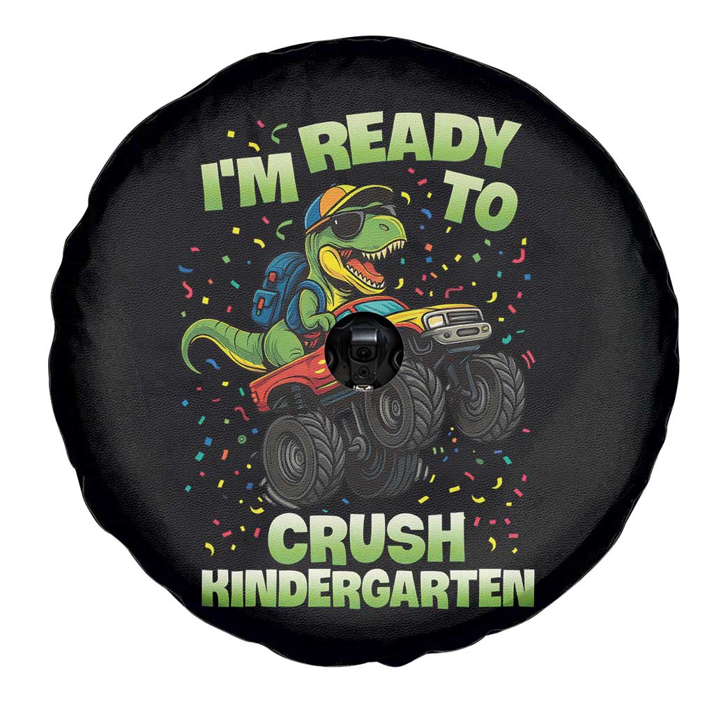 Back To School Boy Dinosaur Spare Tire Cover I Am Ready To Crush Kindergarten - Wonder Print Shop
