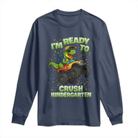 Back To School Boy Dinosaur Long Sleeve Shirt I Am Ready To Crush Kindergarten - Wonder Print Shop