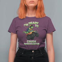Back To School Boy Dinosaur T Shirt For Women I Am Ready To Crush Kindergarten - Wonder Print Shop