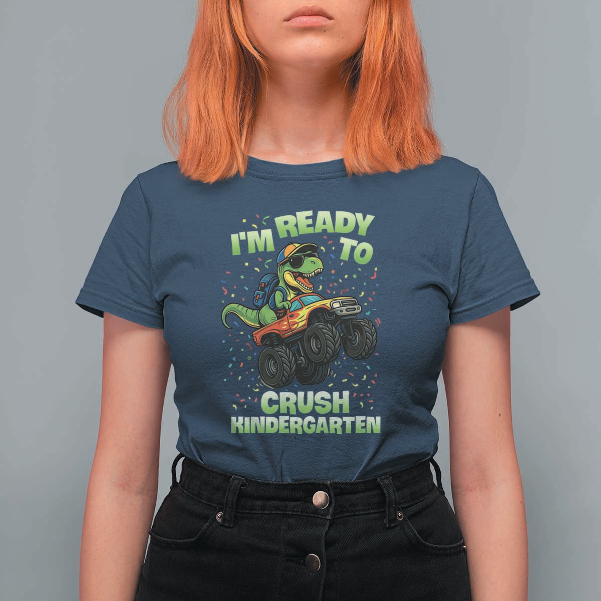 Back To School Boy Dinosaur T Shirt For Women I Am Ready To Crush Kindergarten - Wonder Print Shop