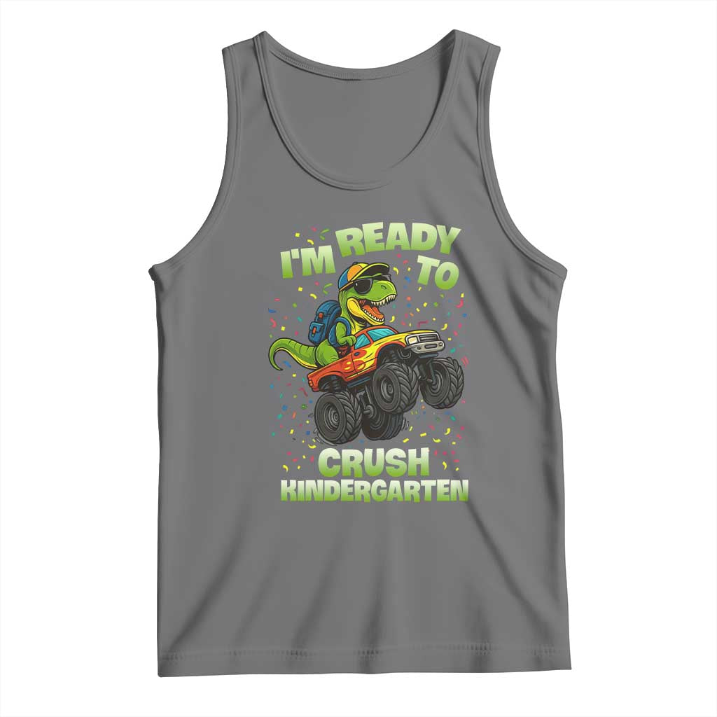 Back To School Boy Dinosaur Tank Top I Am Ready To Crush Kindergarten - Wonder Print Shop