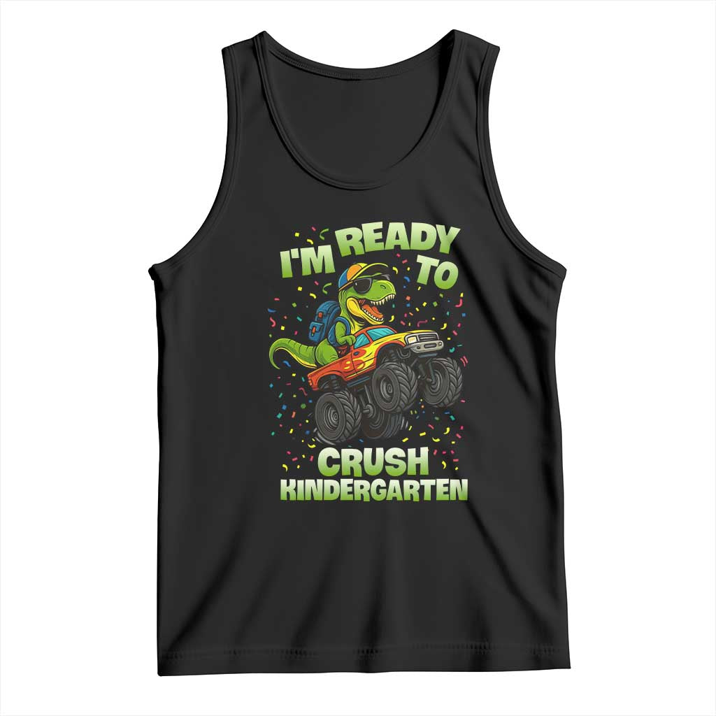 Back To School Boy Dinosaur Tank Top I Am Ready To Crush Kindergarten - Wonder Print Shop