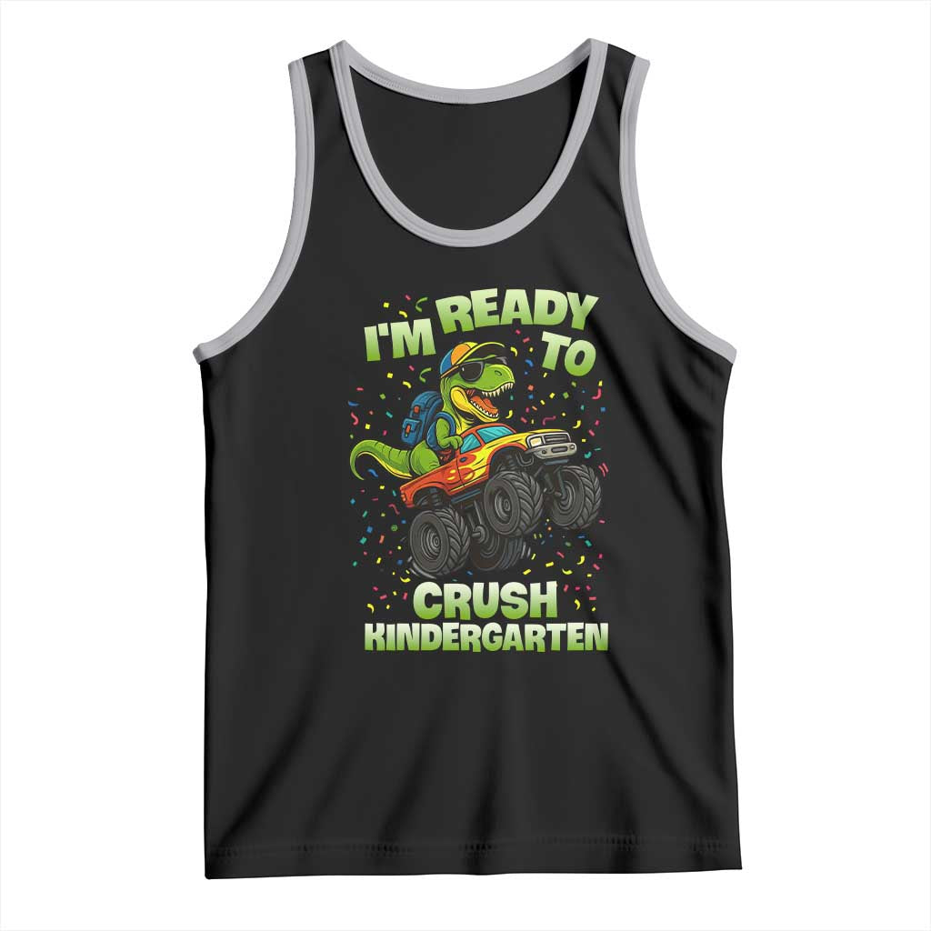 Back To School Boy Dinosaur Tank Top I Am Ready To Crush Kindergarten - Wonder Print Shop