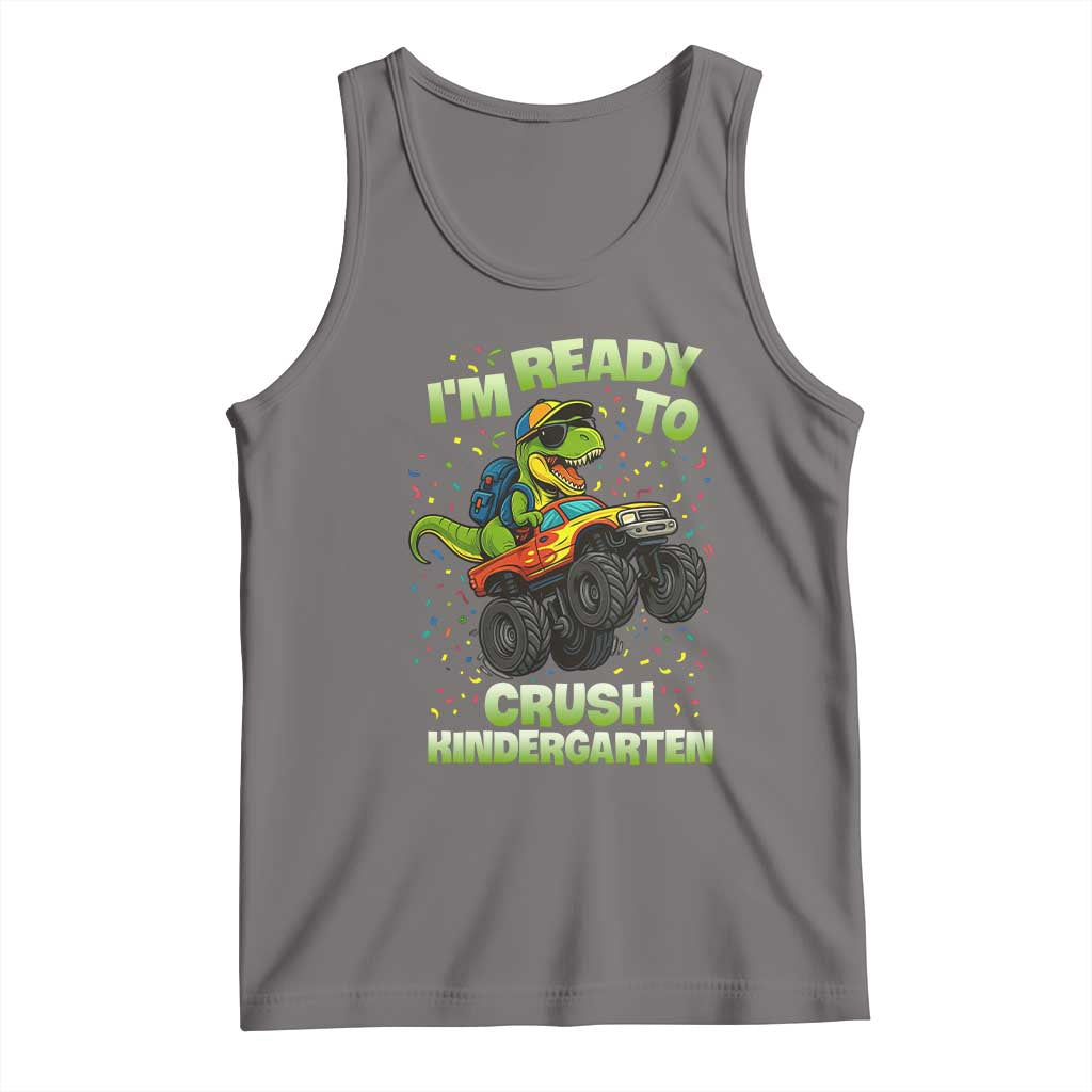Back To School Boy Dinosaur Tank Top I Am Ready To Crush Kindergarten - Wonder Print Shop