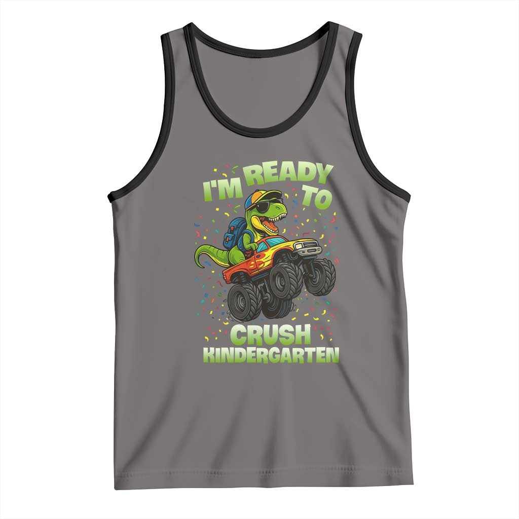 Back To School Boy Dinosaur Tank Top I Am Ready To Crush Kindergarten - Wonder Print Shop