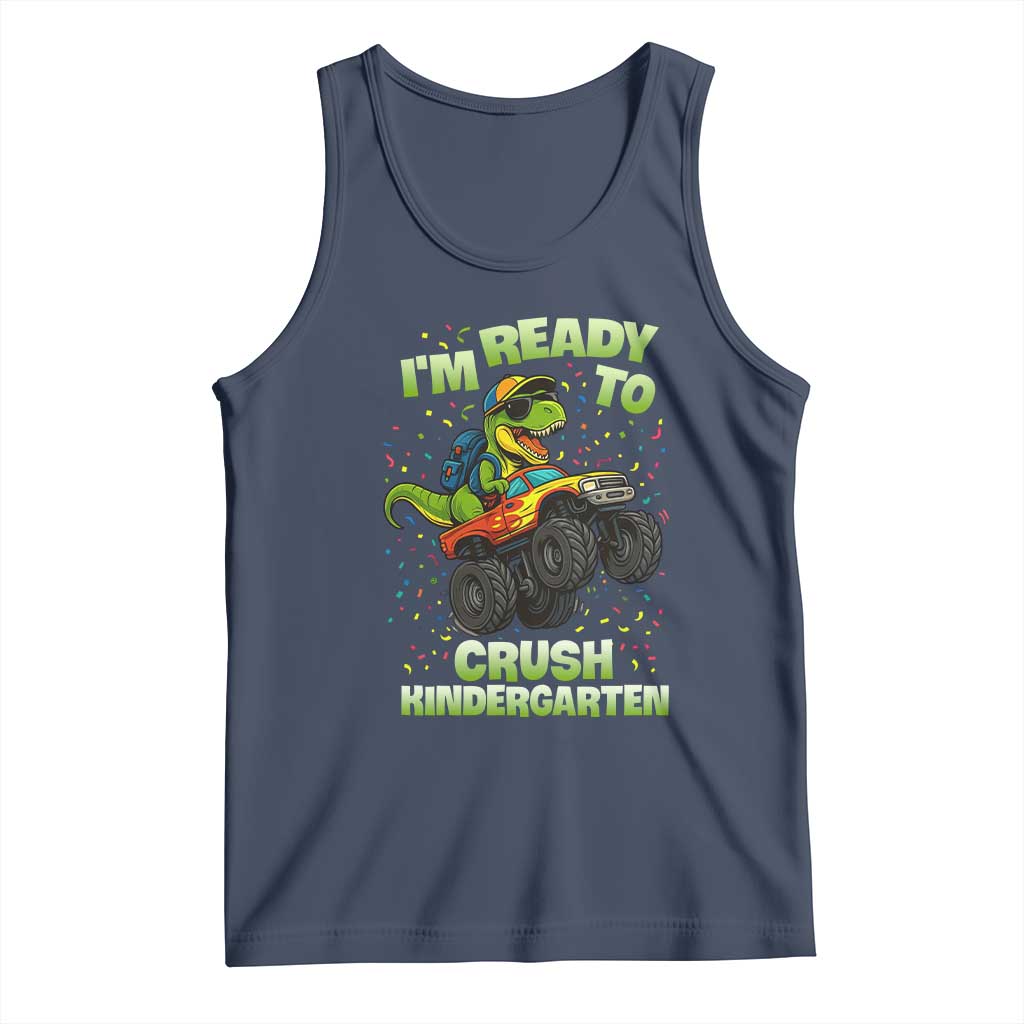 Back To School Boy Dinosaur Tank Top I Am Ready To Crush Kindergarten - Wonder Print Shop