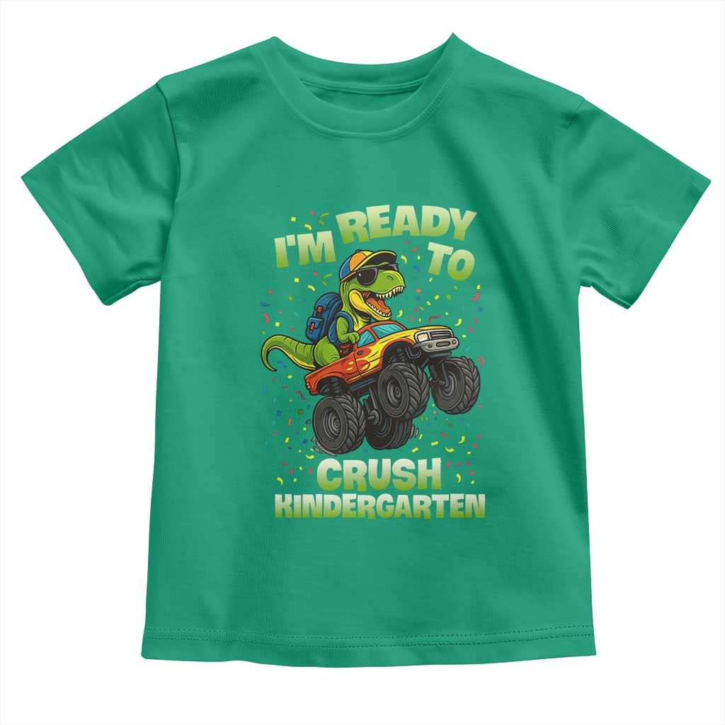 Back To School Boy Dinosaur Toddler T Shirt I Am Ready To Crush Kindergarten - Wonder Print Shop