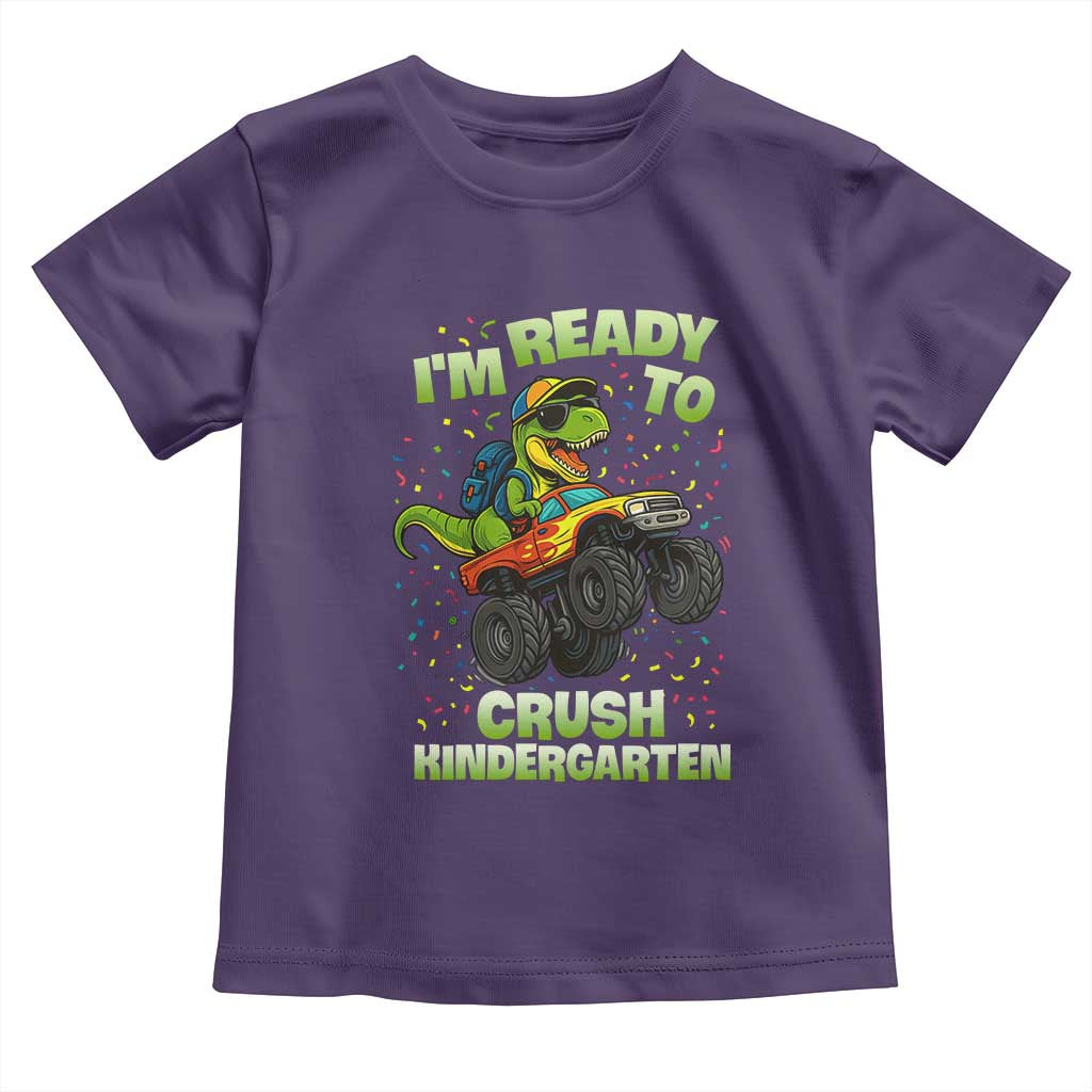 Back To School Boy Dinosaur Toddler T Shirt I Am Ready To Crush Kindergarten - Wonder Print Shop