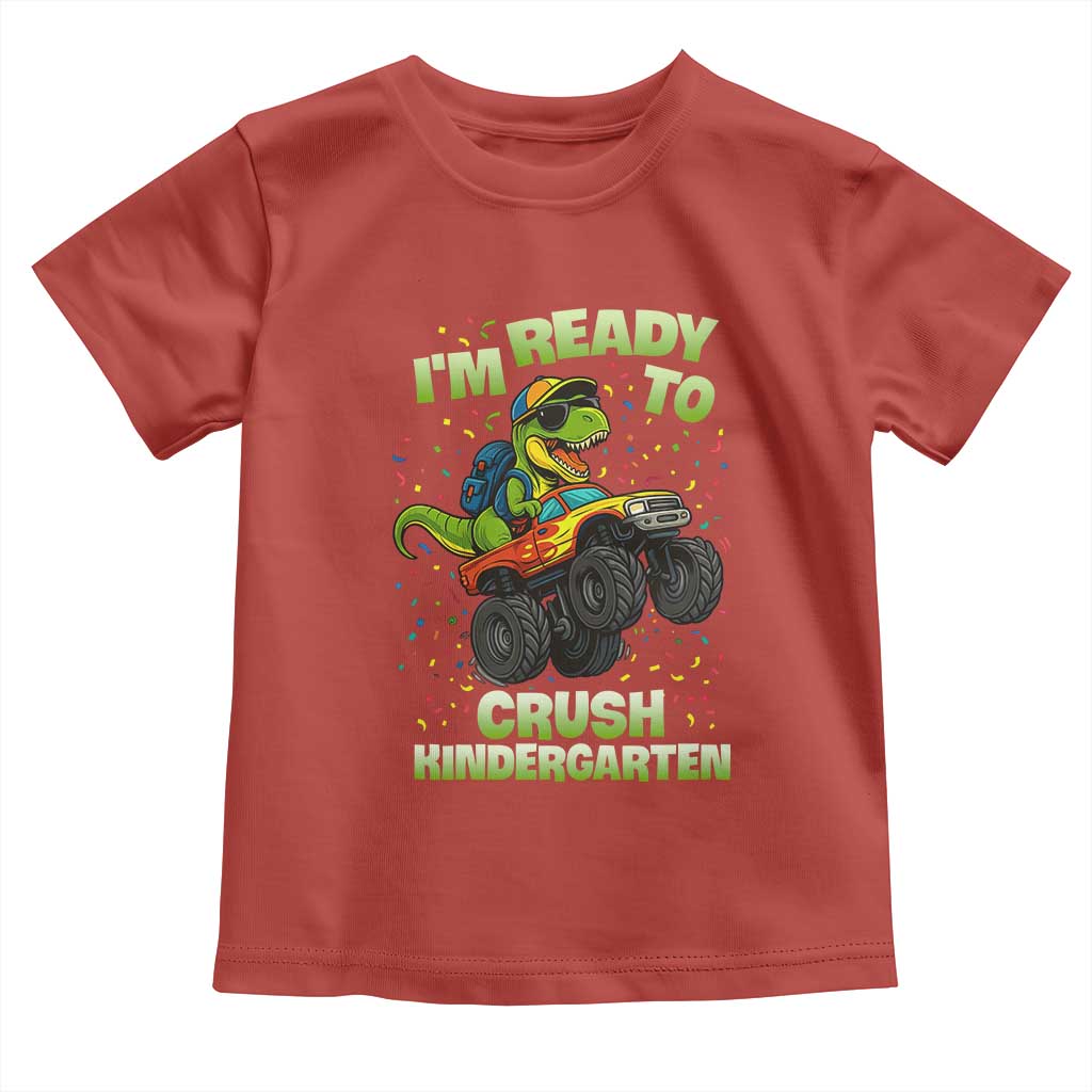 Back To School Boy Dinosaur Toddler T Shirt I Am Ready To Crush Kindergarten - Wonder Print Shop