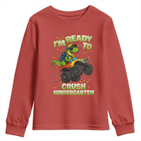 Back To School Boy Dinosaur Youth Sweatshirt I Am Ready To Crush Kindergarten - Wonder Print Shop