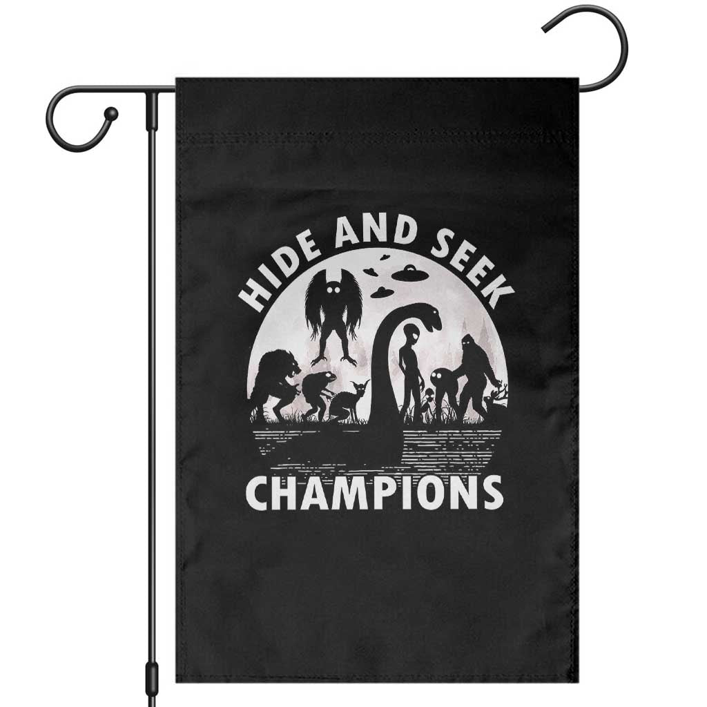 Hide And Seek Champions Garden Flag Funny Cryptid Cryptozoology - Wonder Print Shop