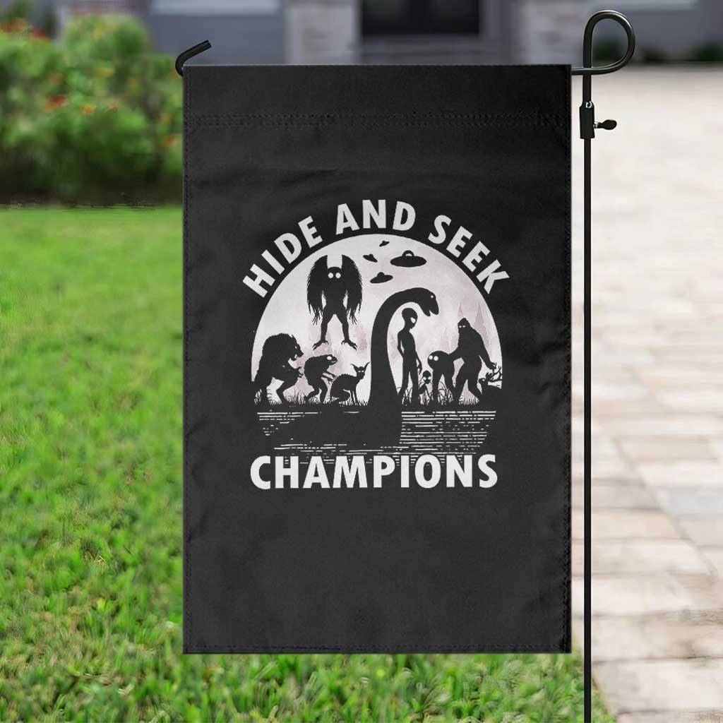 Hide And Seek Champions Garden Flag Funny Cryptid Cryptozoology - Wonder Print Shop