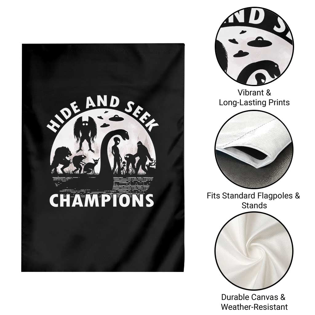 Hide And Seek Champions Garden Flag Funny Cryptid Cryptozoology - Wonder Print Shop