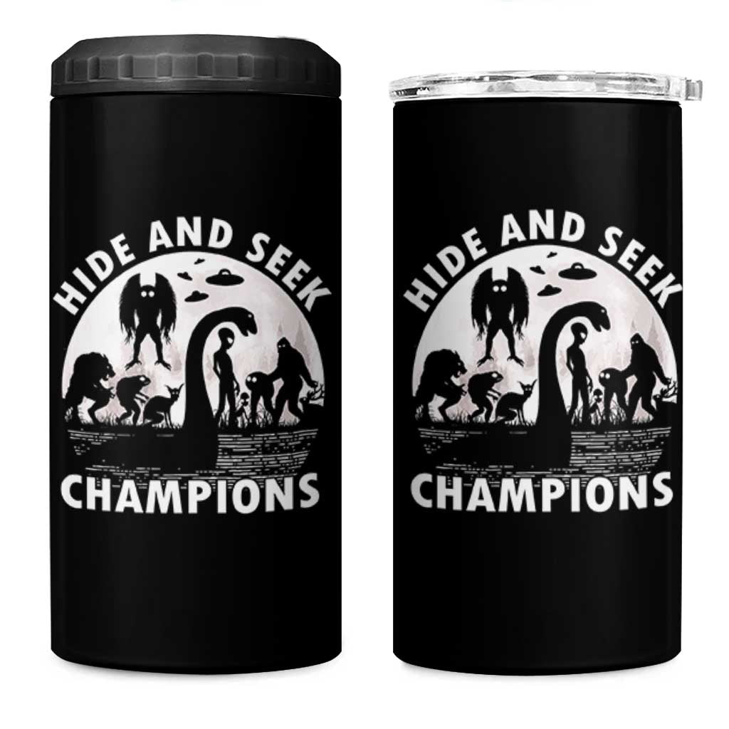 Hide And Seek Champions 4 in 1 Can Cooler Tumbler Funny Cryptid Cryptozoology - Wonder Print Shop