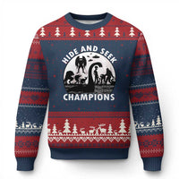 Hide And Seek Champions Ugly Christmas Sweater Funny Cryptid Cryptozoology - Wonder Print Shop