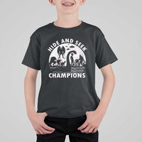 Hide And Seek Champions T Shirt For Kid Funny Cryptid Cryptozoology - Wonder Print Shop