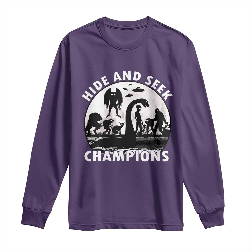 Hide And Seek Champions Long Sleeve Shirt Funny Cryptid Cryptozoology - Wonder Print Shop
