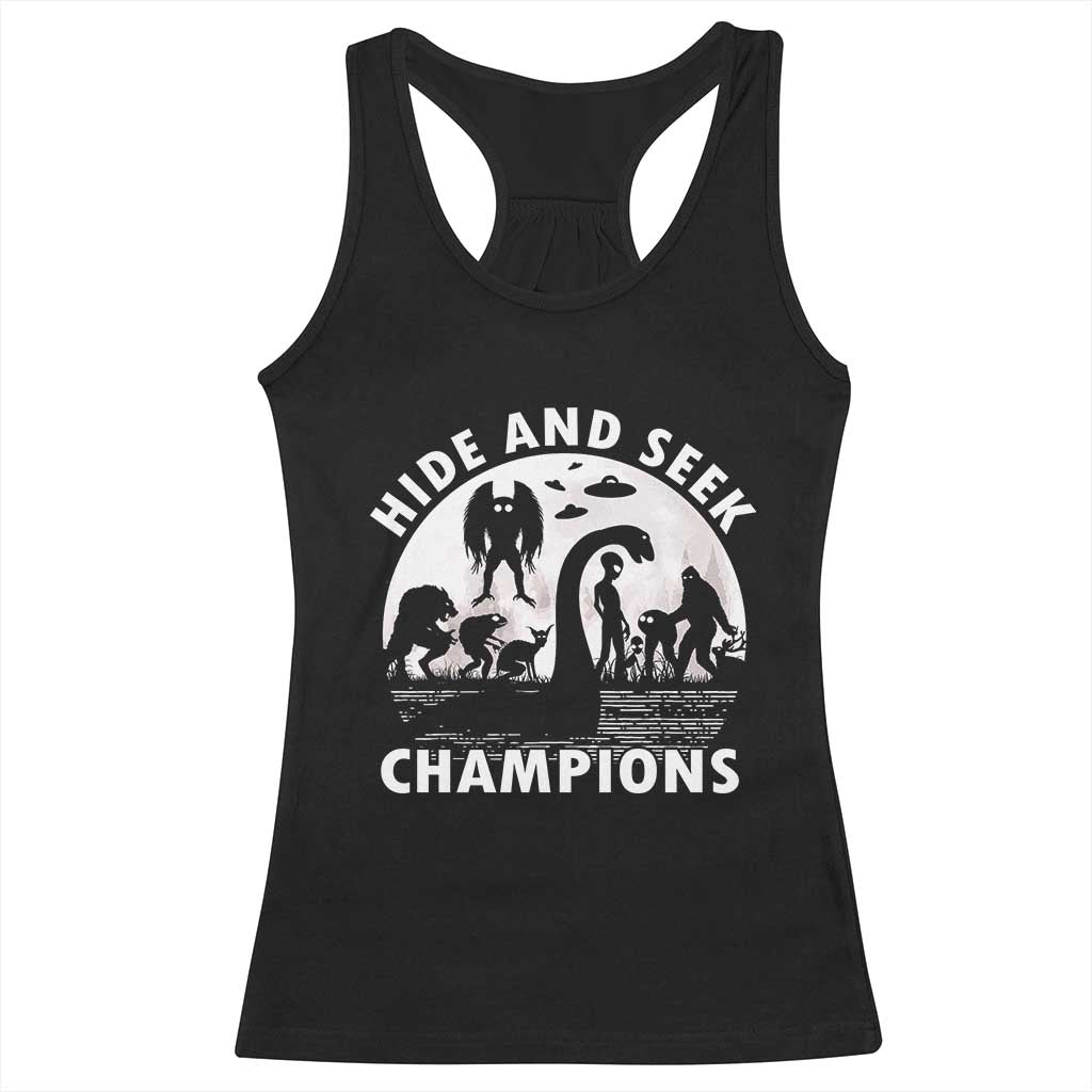 Hide And Seek Champions Racerback Tank Top Funny Cryptid Cryptozoology - Wonder Print Shop