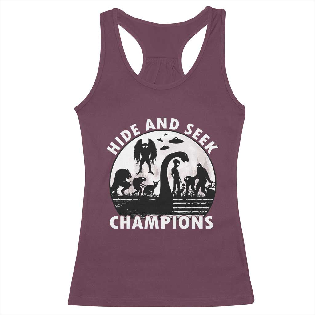 Hide And Seek Champions Racerback Tank Top Funny Cryptid Cryptozoology - Wonder Print Shop