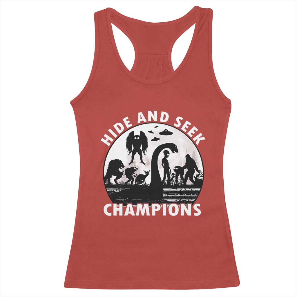 Hide And Seek Champions Racerback Tank Top Funny Cryptid Cryptozoology - Wonder Print Shop