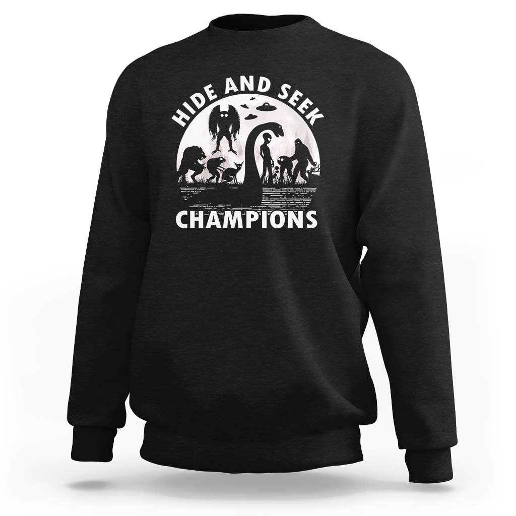 Hide And Seek Champions Sweatshirt Funny Cryptid Cryptozoology - Wonder Print Shop