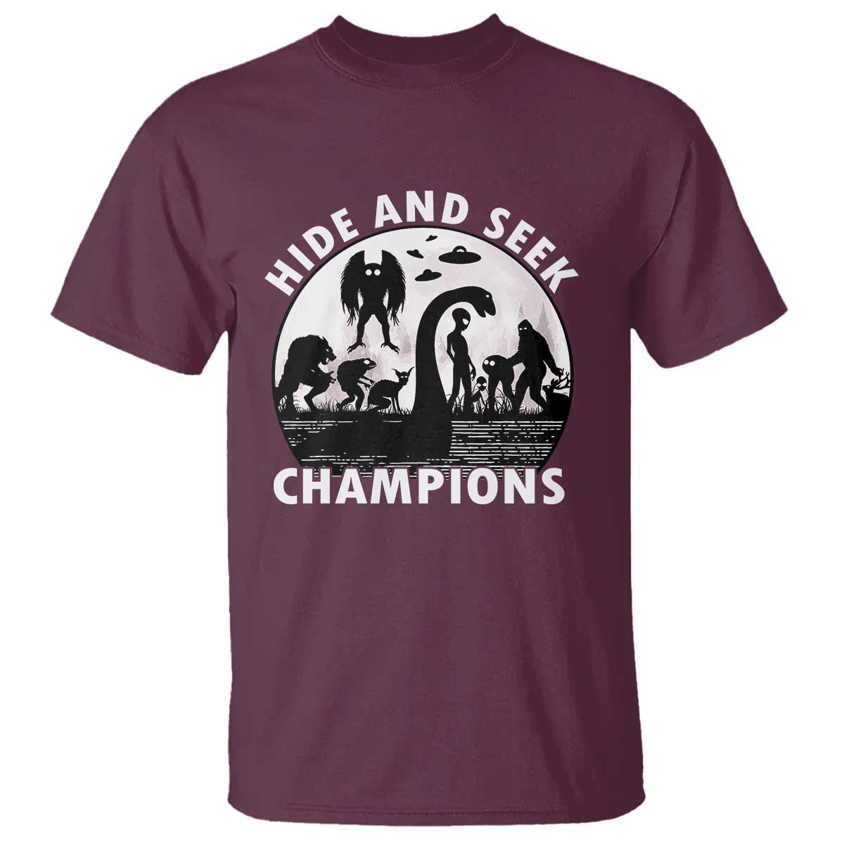 Hide And Seek Champions T Shirt Funny Cryptid Cryptozoology - Wonder Print Shop