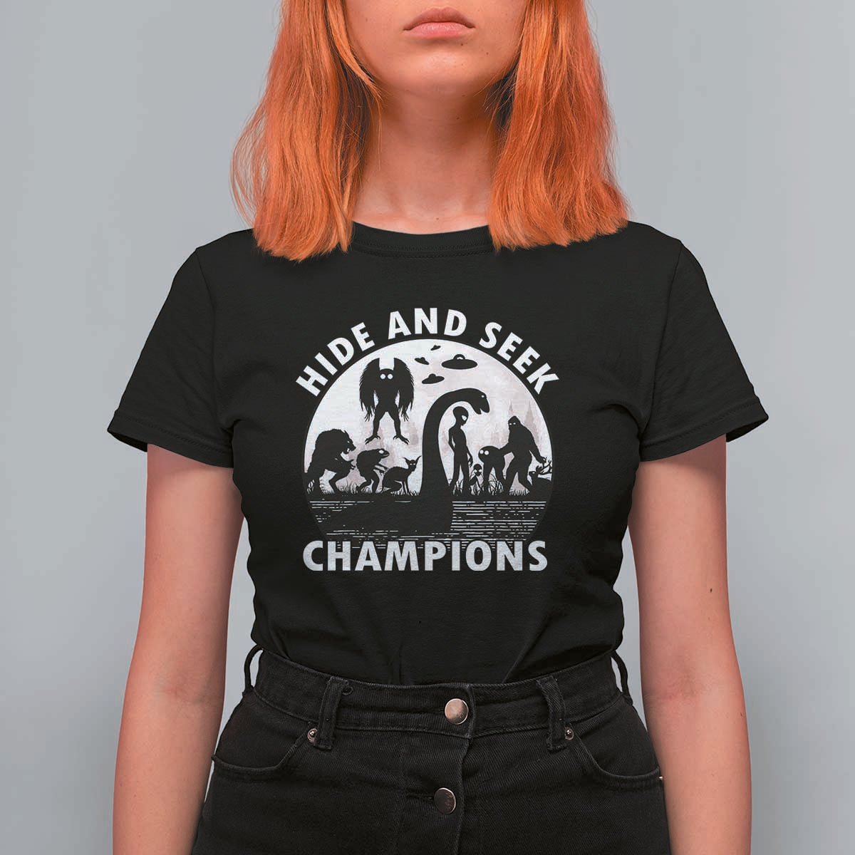 Hide And Seek Champions T Shirt For Women Funny Cryptid Cryptozoology - Wonder Print Shop