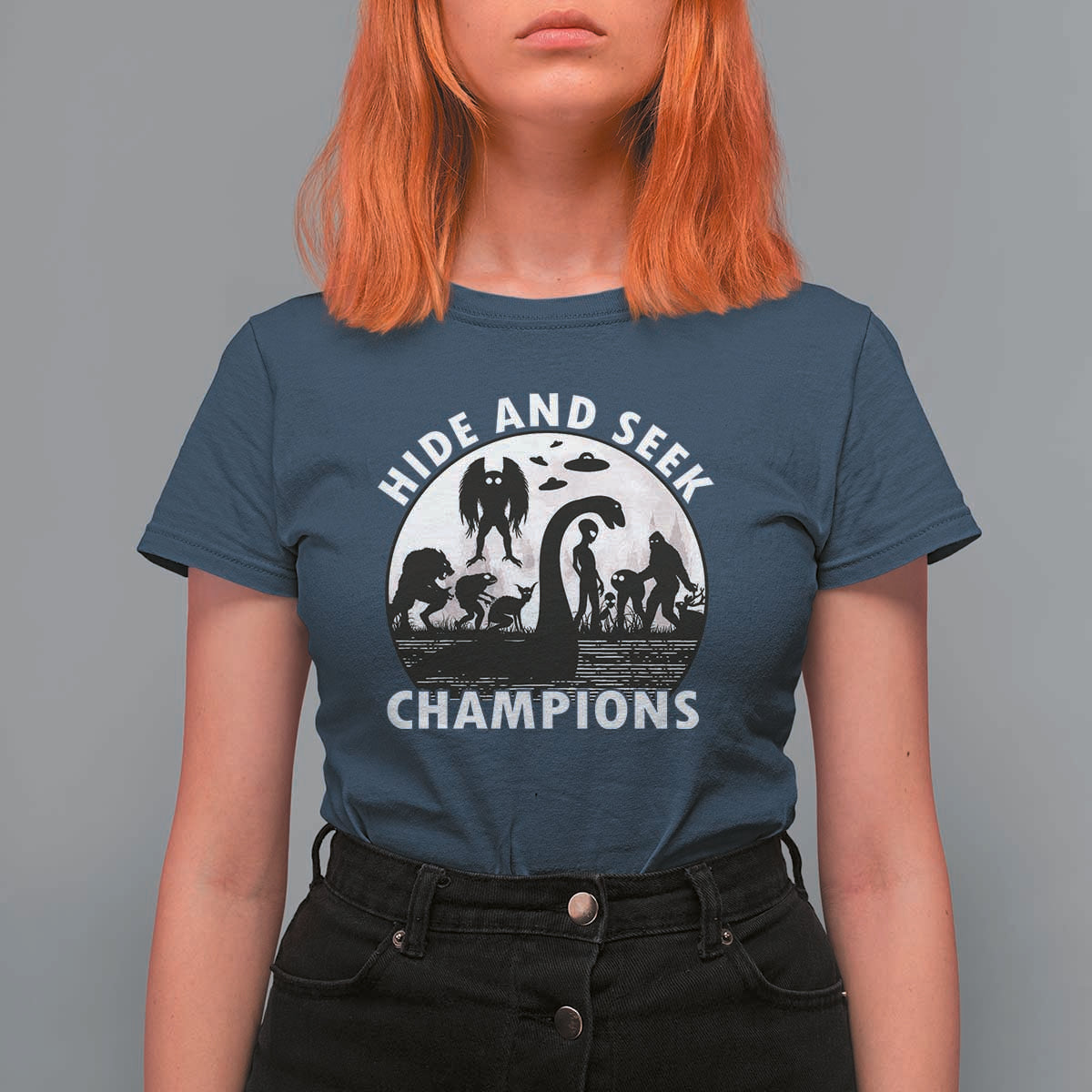 Hide And Seek Champions T Shirt For Women Funny Cryptid Cryptozoology - Wonder Print Shop