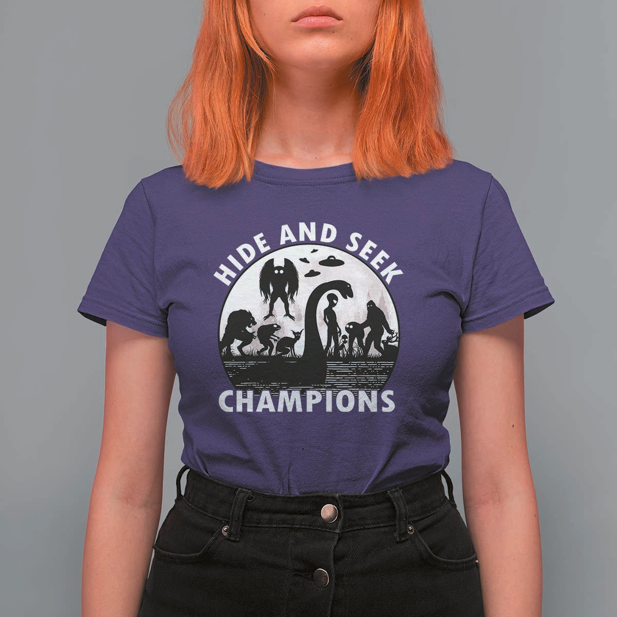 Hide And Seek Champions T Shirt For Women Funny Cryptid Cryptozoology - Wonder Print Shop