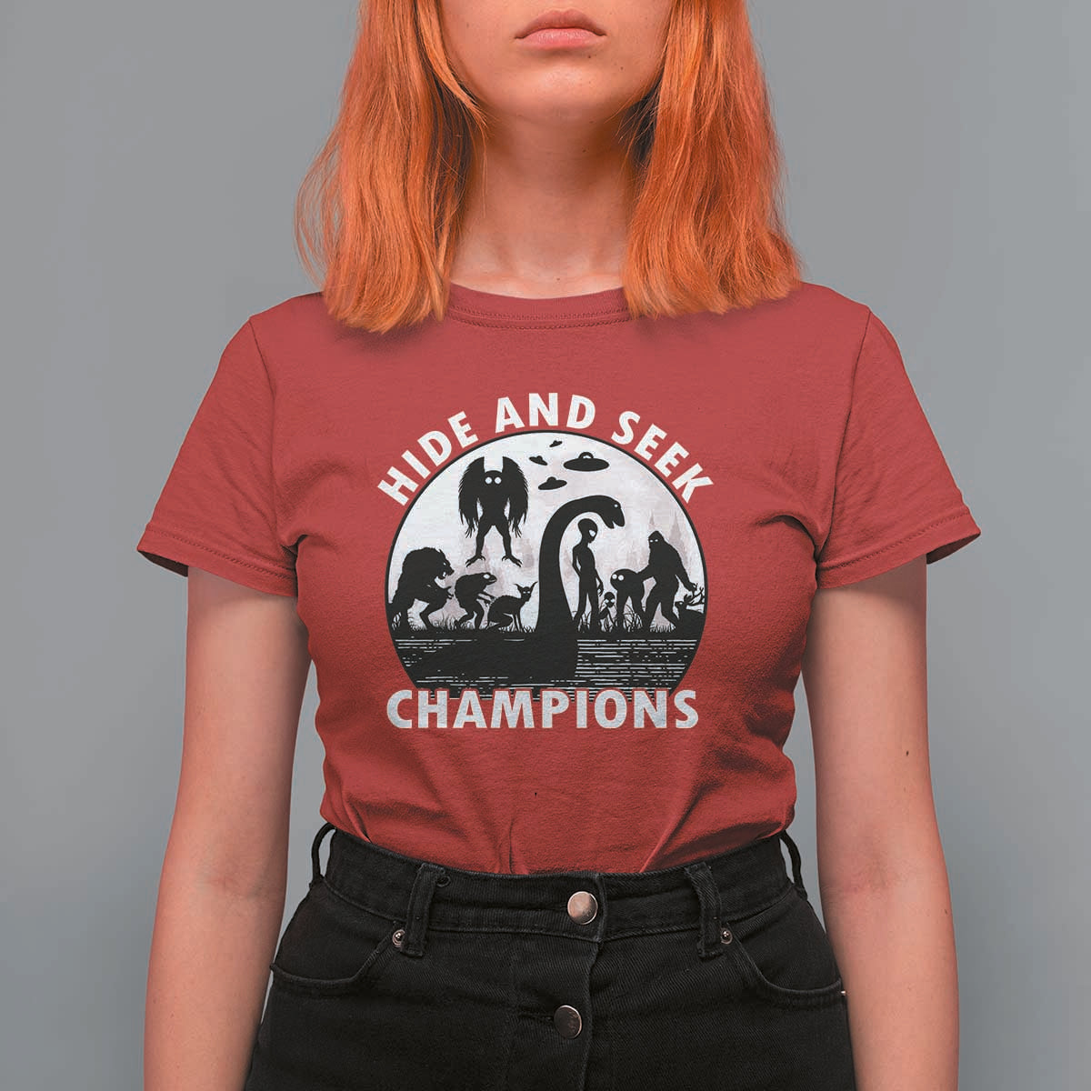 Hide And Seek Champions T Shirt For Women Funny Cryptid Cryptozoology - Wonder Print Shop
