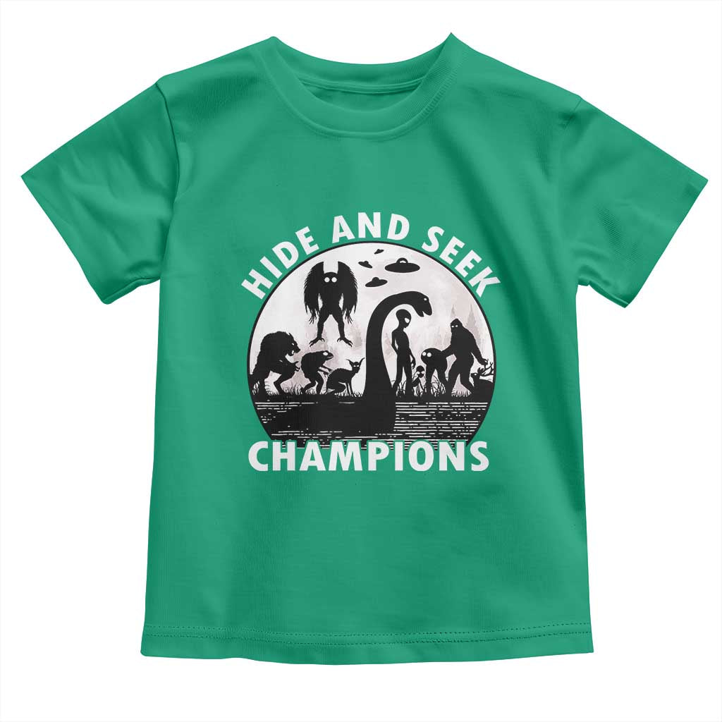 Hide And Seek Champions Toddler T Shirt Funny Cryptid Cryptozoology - Wonder Print Shop