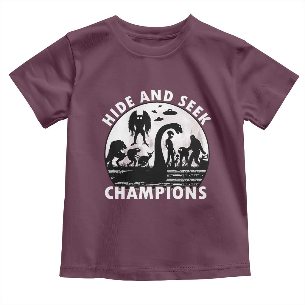 Hide And Seek Champions Toddler T Shirt Funny Cryptid Cryptozoology - Wonder Print Shop