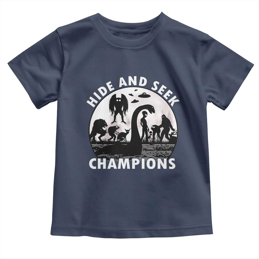 Hide And Seek Champions Toddler T Shirt Funny Cryptid Cryptozoology - Wonder Print Shop