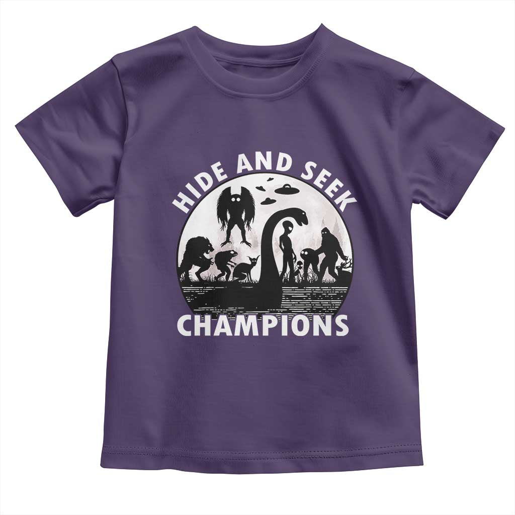 Hide And Seek Champions Toddler T Shirt Funny Cryptid Cryptozoology - Wonder Print Shop